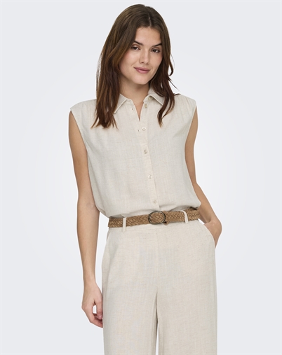 Only - ONLSiesta Linen Bluse - Moonbeam